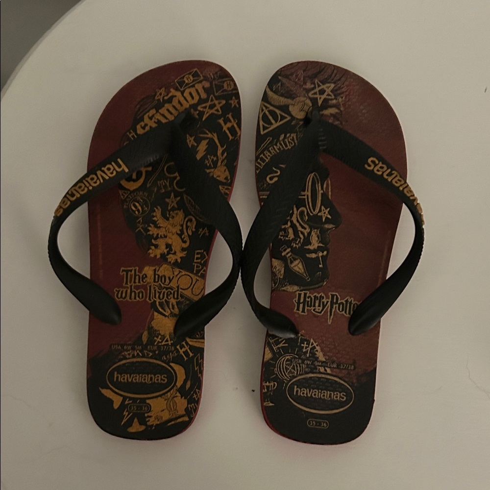 Havaianas Black and Gold Harry Potter Flip Flops